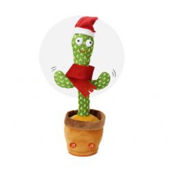 Minkštas šokantis, dainuojantis ir atkartojantis judesius kalėdinis kaktusas